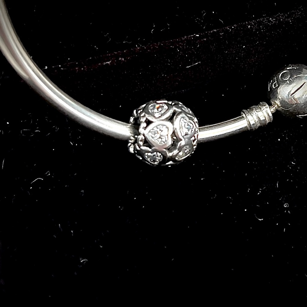 PANDORA💕Hearts LOVE ALL AROUND Sterling Silver & CZ Openwork CHARM for bracelet